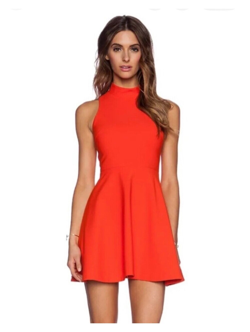 Elizabeth and James Elle Dress Tangerine Fit Flare Size 4 $350